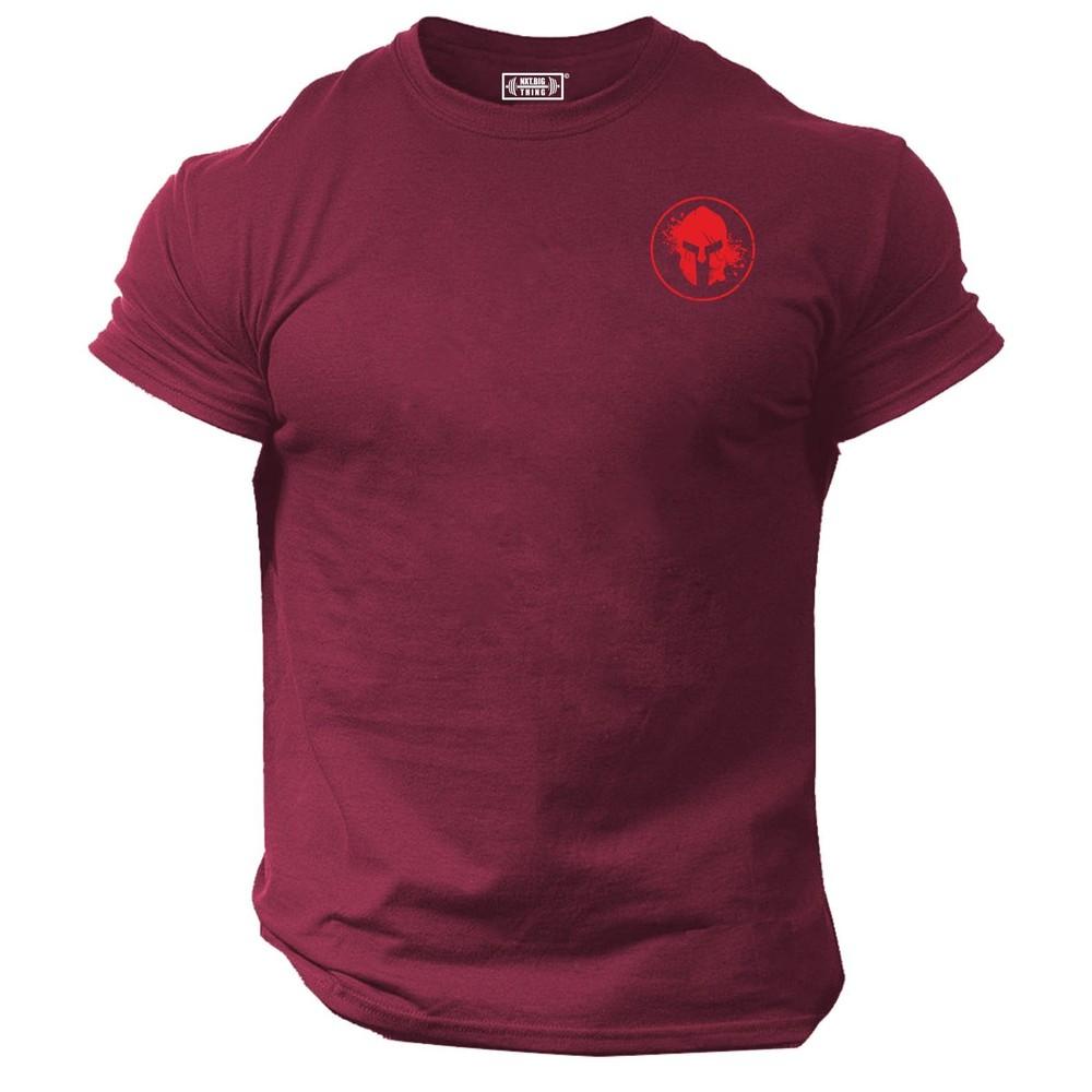 Blood Spartan T Shirt Pocket Gym Clothing Bodybuilding Training Workout Mma Top