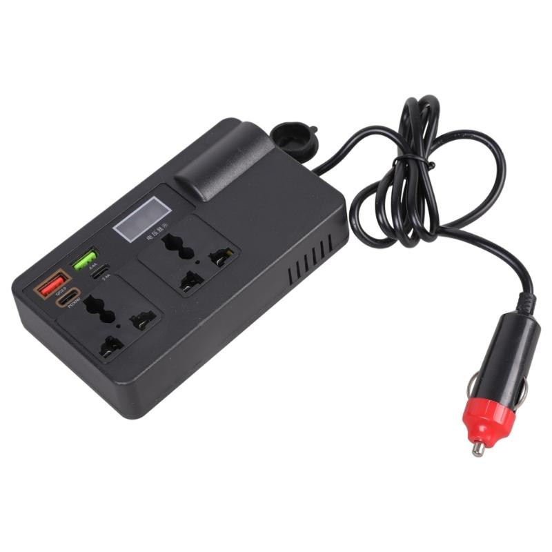 120W Car Power Inverter with PD 30W Type-C & USB-A Port DC12V-24V To 220V Car Plug Adapter Outlet Vehicle