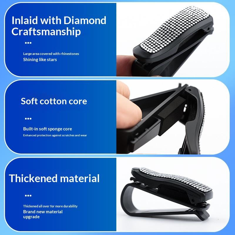Universal Car Sunglasses Clip Sun Visor Glasses Holder Box with Card Ticket Compartment for Efficiency