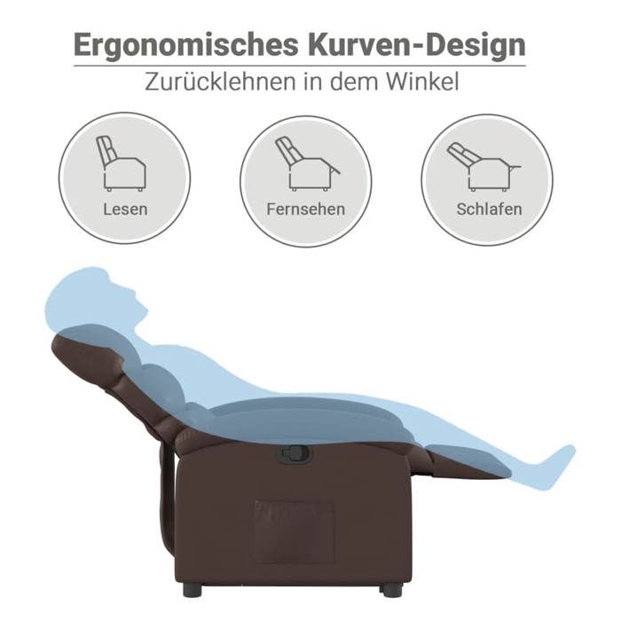 VidaXL Fauteuil Inclinable, Chaise de Relaxation avec Dossier et Repose-pied Réglables, Siège de Salon, Moderne, Marron 3204042