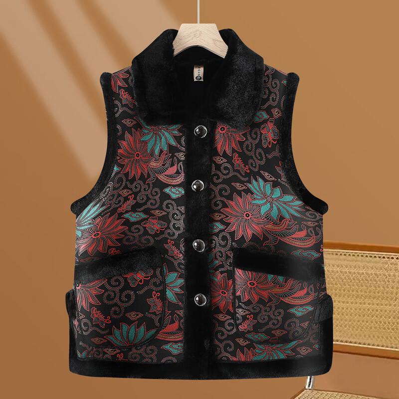 Yalu Damen Mittelalterliche Plüsch Samt Verdickte Weste