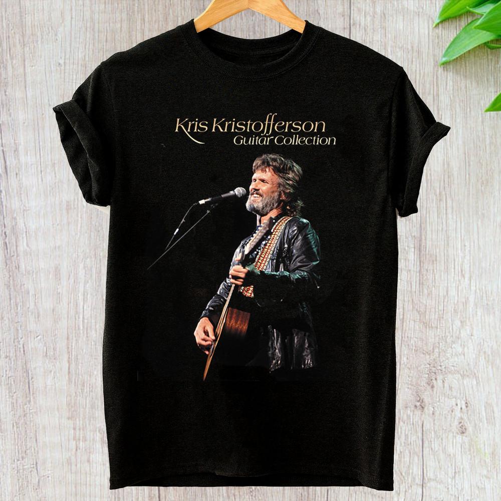 

Kris Kristofferson Guitar Collection Short Sleeve Shirt Black All Size T-Shirt M