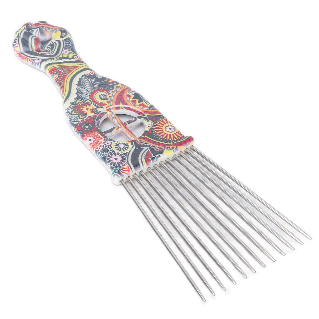 Hair Pick Comb Professional Afro Stainless Steel Detangle Hair Pick Comb for Curly Hair StylingK2