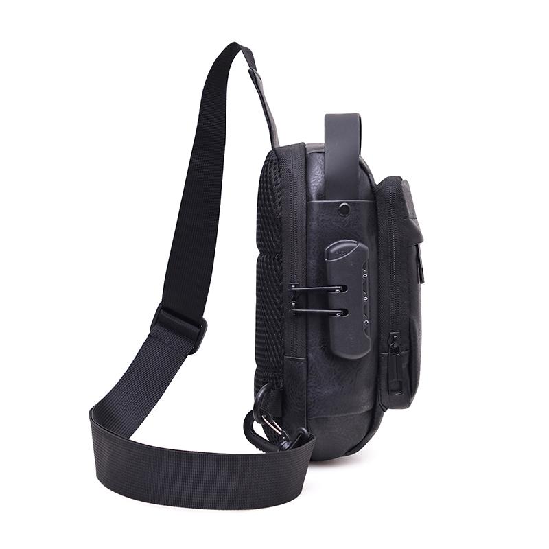 Pánská voděodolná náprsní taška s kombinačním zámkem, multifunkční taška přes rameno s velkou kapacitou, sportovní crossbody taška