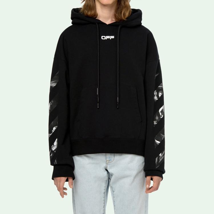 Off-White Caravaggio Square Over Sweatshirt Black Men Tops OMBB037S20E300051088