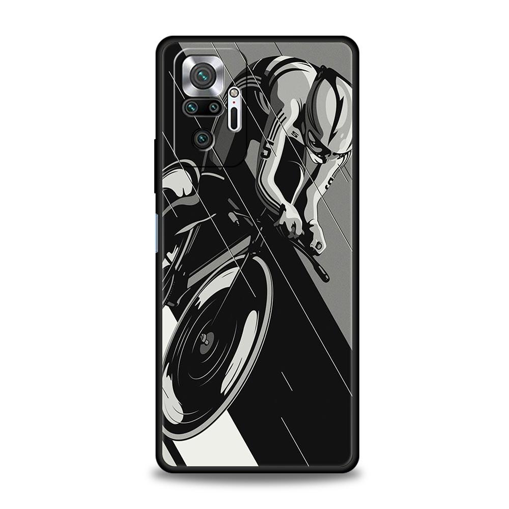 Mountain Bike Cycling Art Phone Case For Xiaomi Redmi Note 13 12 5G 11 10 Pro Plus 4G 9S 9 8 7 9T 13C 12C 10C 9C 9A Soft Cover