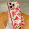 Card Slot Pocket TPU Case For iPhone 17 16 Pro 15 14 13 Pro Max 11 Shockproof Cartoon Fruits Pattern Soft Silicone Phone Cover
