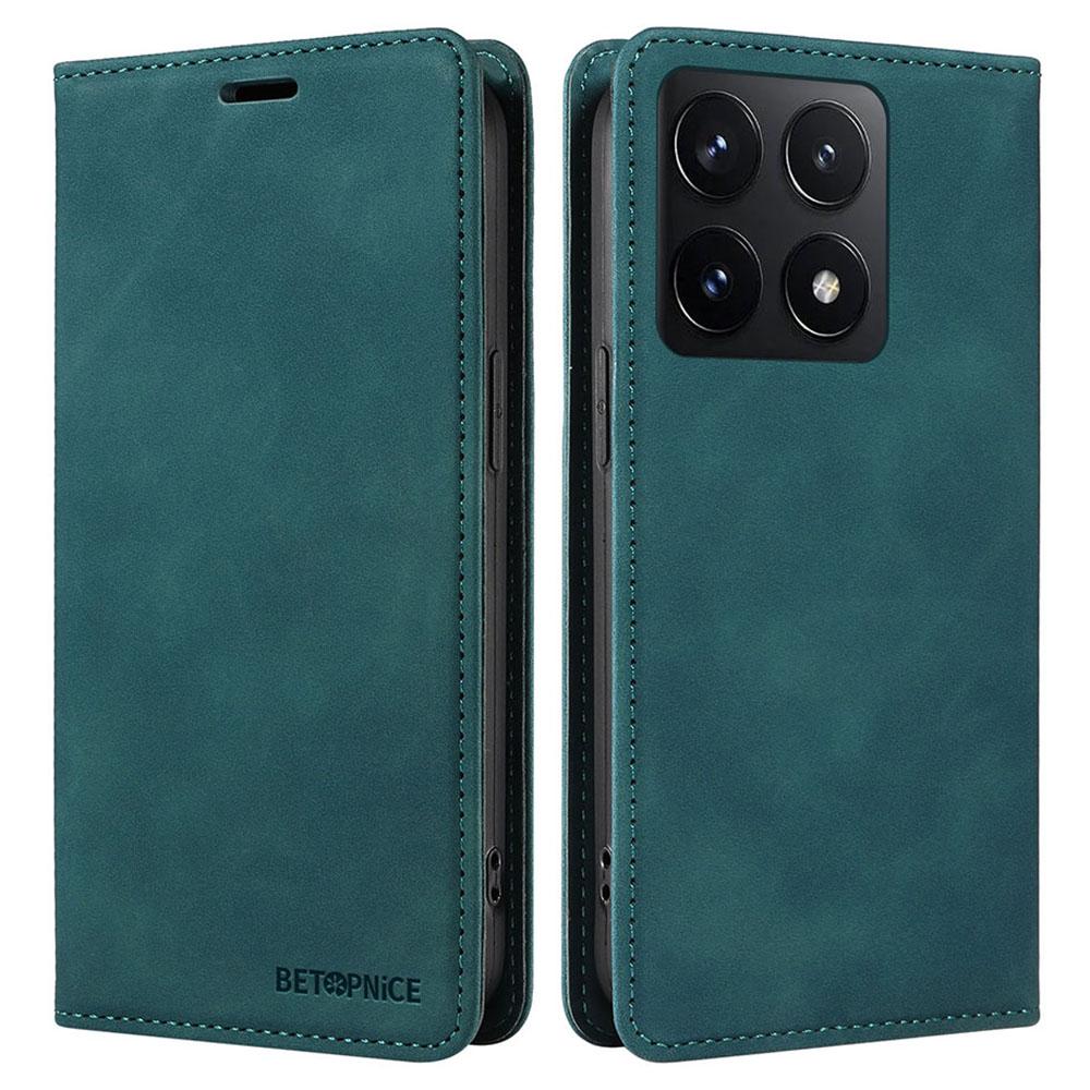 

BETOPNICE 003 For Xiaomi 14T Wallet Case Leather Phone Cover with Stand Green