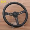 JDM Prototipo Style Black Edition Steering Wheel 14inch Leather Modified Sports Steering Wheel Car Accessories