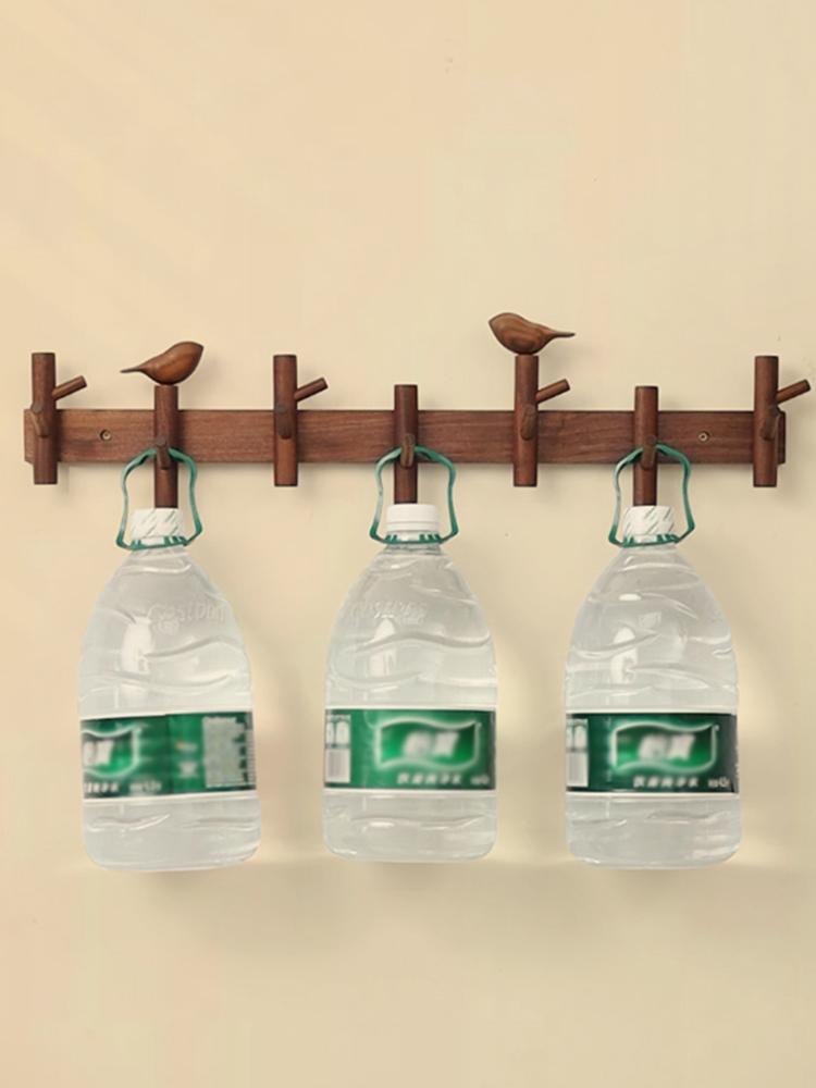 Creative Clothes Hanger Foyer Entrance Wood Hangers Multifunctional Bag Key Coat Hook Wall Mount Coat Racks Hanging Organizers