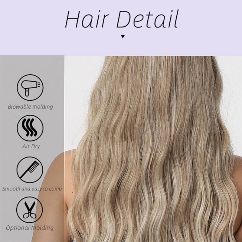& Fluffy Brown Lazy Hair Natural Medium Gradient Wig Wigs Long Curly Wig Full-Head