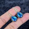 Swiss Blue Topaz Gemstone 925 Sterling Silver Jewelry Earring 1.38" MM-3464