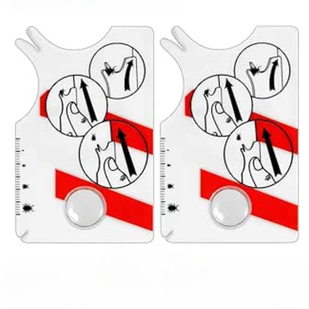 

Инструменты для удаления клещей, 2 шт. Карточка для ловли клещей с лупой, Ловец вшей для домашних животных, Пластиковая карточка для удаления клещей, Подходит для удаления клещей у кошек и Pack of 2