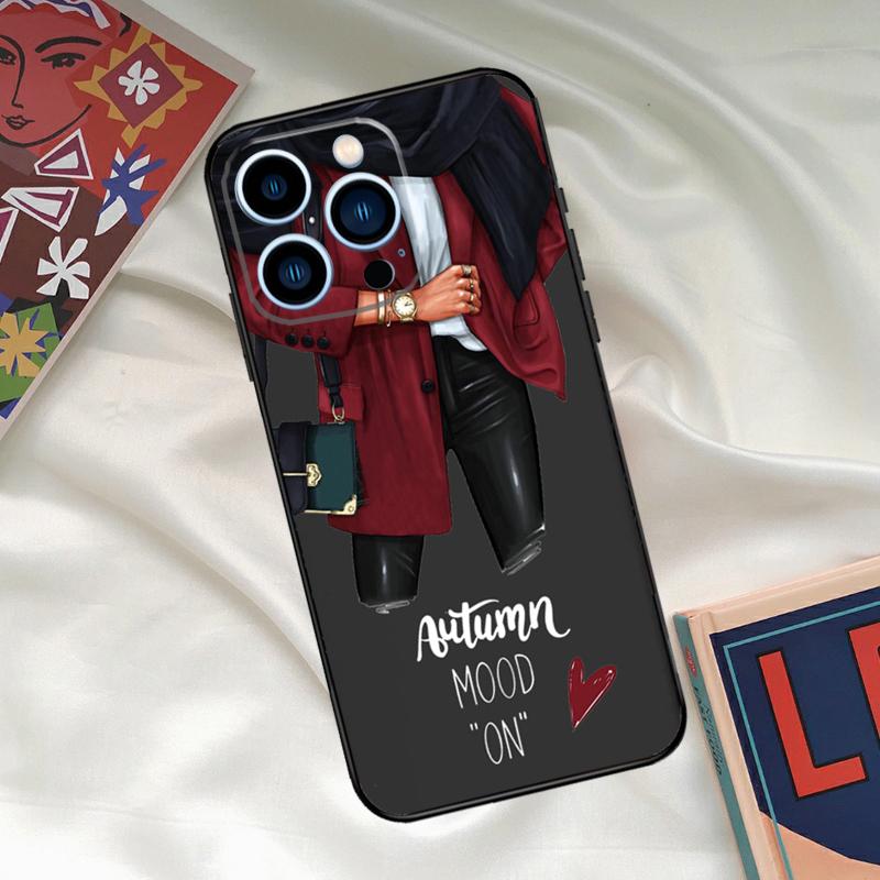 Fashion Girl Art Phone Case For iPhone 16 15 14 13 12 11 17 Pro Max 15 16 Plus 12 Mini 16e 17 Air Funda Cover