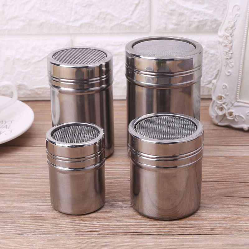 QINGJIANG Pulver Bagger Shaker Edelstahl Mesh Gewürzglas mit Deckel Mehl Salzsieb Schokoladensieb Kaffee für Küche Zuhause Backen BBQ m QINGJIANG Pulver Bagger Shaker Edelstahl Mesh Gewürzglas mit Deckel Mehl Salzsieb Schokoladensieb Kaffee für Küche Zuhause Backen BBQ m