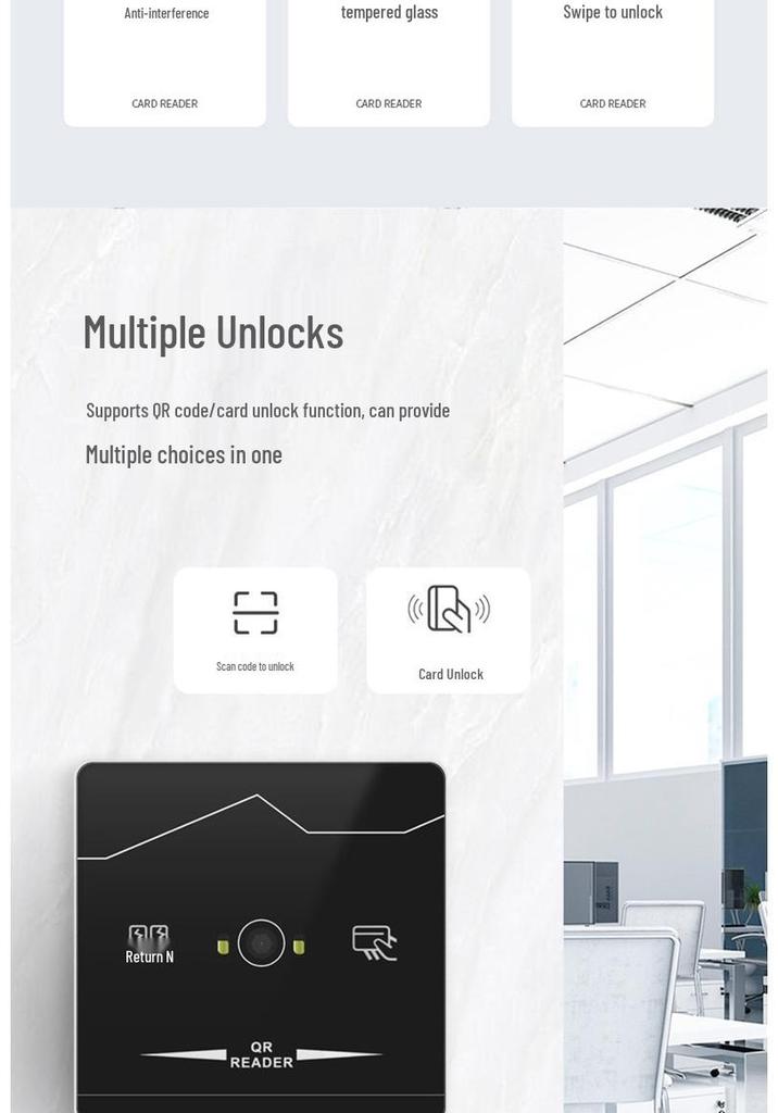 Metal 86 QR Code Access Control with RS232/485 & TTL Card Reader IDIC.