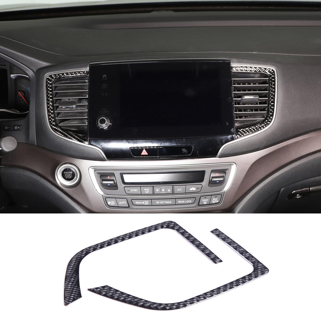 Carbon Fiber Center Console Air Vent Frame Sticker For Honda Pilot 2016-