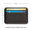 Genuine Leather Card Holder Slim Business Card ID Holder Credit Card Case Thin Small Wallet for Men Cardholder Sticker Black