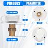 RV City Water Inlet With Check Valve - 3/4'' NH Female To 1/2" NPT Male, RV City Water Inlet For Camper, Trailer And Marine (White)
