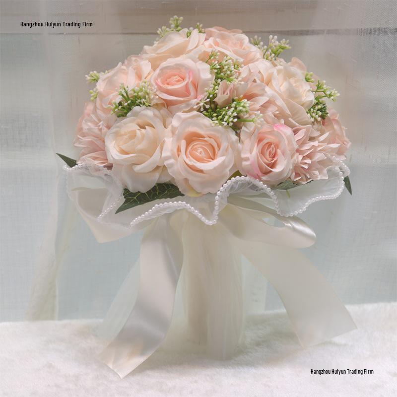 Champagne Pink Bridal Bouquet Toss Collection: Faux Flowers, Wedding Dress Photo Prop, Travel Photography, and Gift Set.
