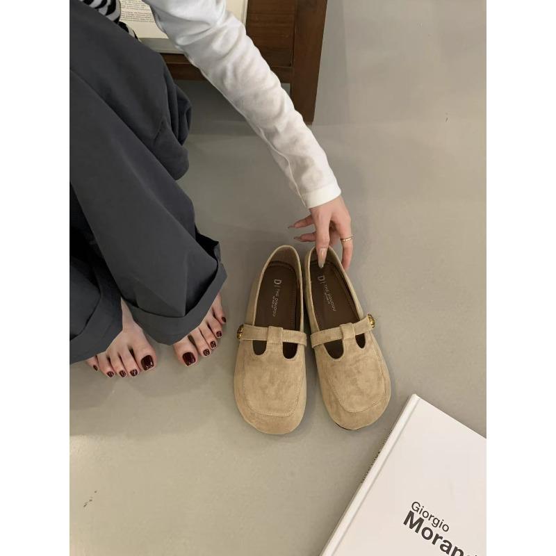 Camellia single shoes new T-sole soft sole mango head Mary Jane shoes autumn versatile fashion 40 хаки 3070₽