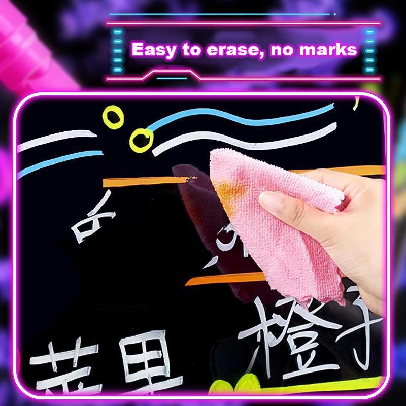 Liquid Erasable Chalk Markers Pens 6/8 Colors Washable & Wet Erase Neon Art Makers for Blackboard Chalkboard Signs Glass Window