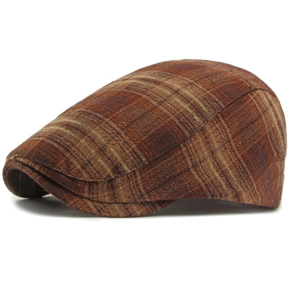 HT4701 Berets Spring Autumn Hat Caps for Men Women Plaid Artist Painter Beret Hat Male Female Ivy Flat Cap Adjustable Beret Caps