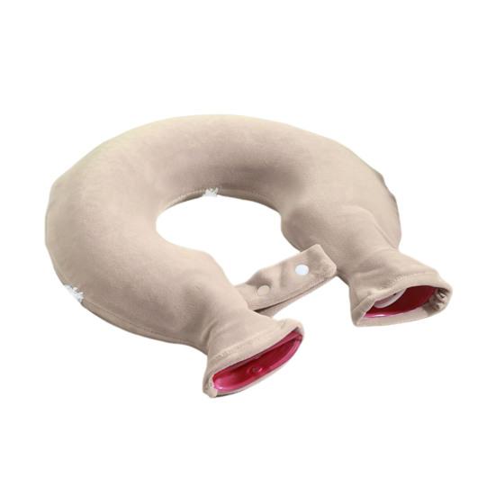 1400ML U-Shaped Hot Water Bottle Neck Shoulder Pain Relief Leak-proof PVC Hot Water Bag with Flannel Cover Hot Cold Therapy Neck Warmer Bag