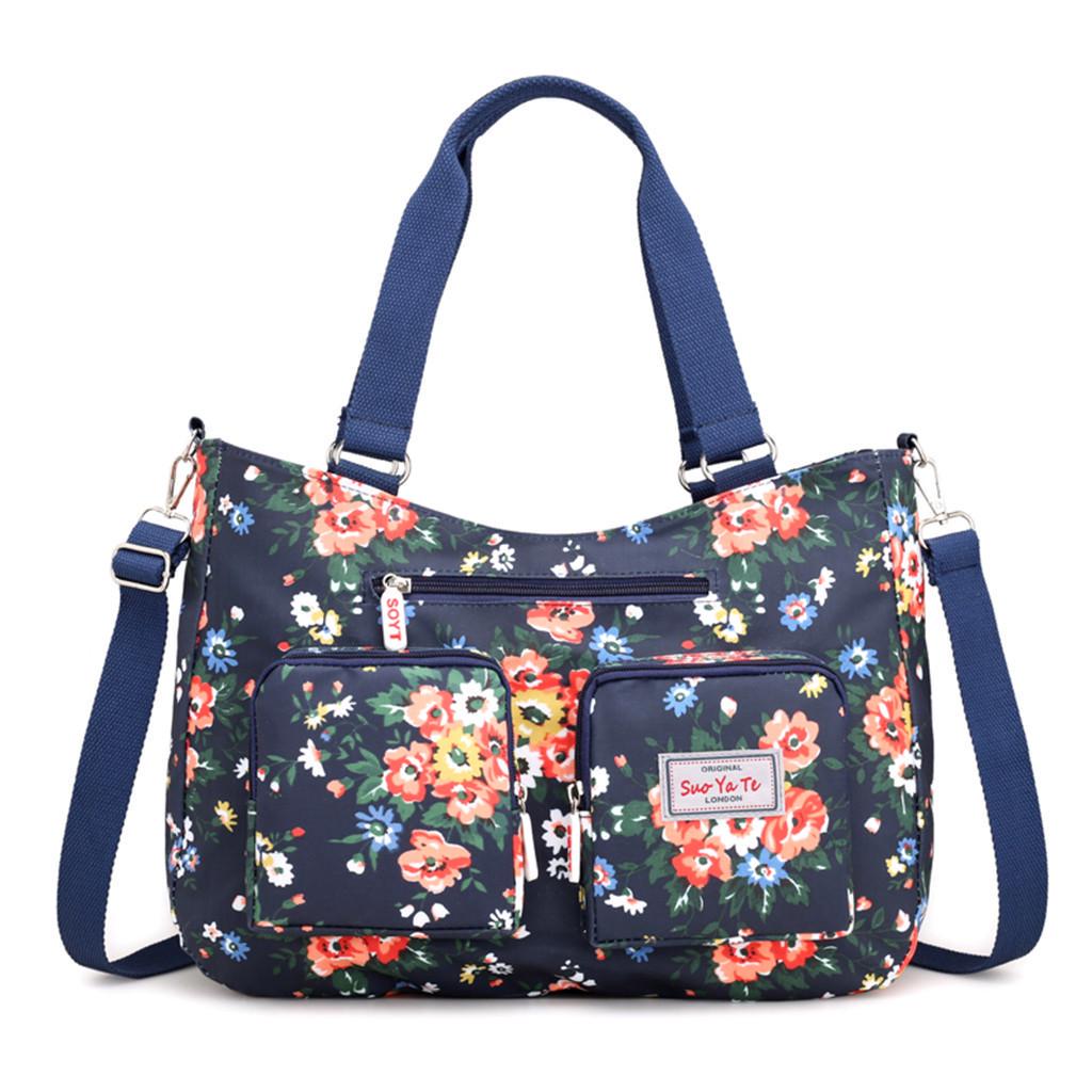 Damenmode Taschen mit großer Kapazität Ethnische Einzel-Schulter Messenger Tragetaschen Einkaufstasche KTY blue