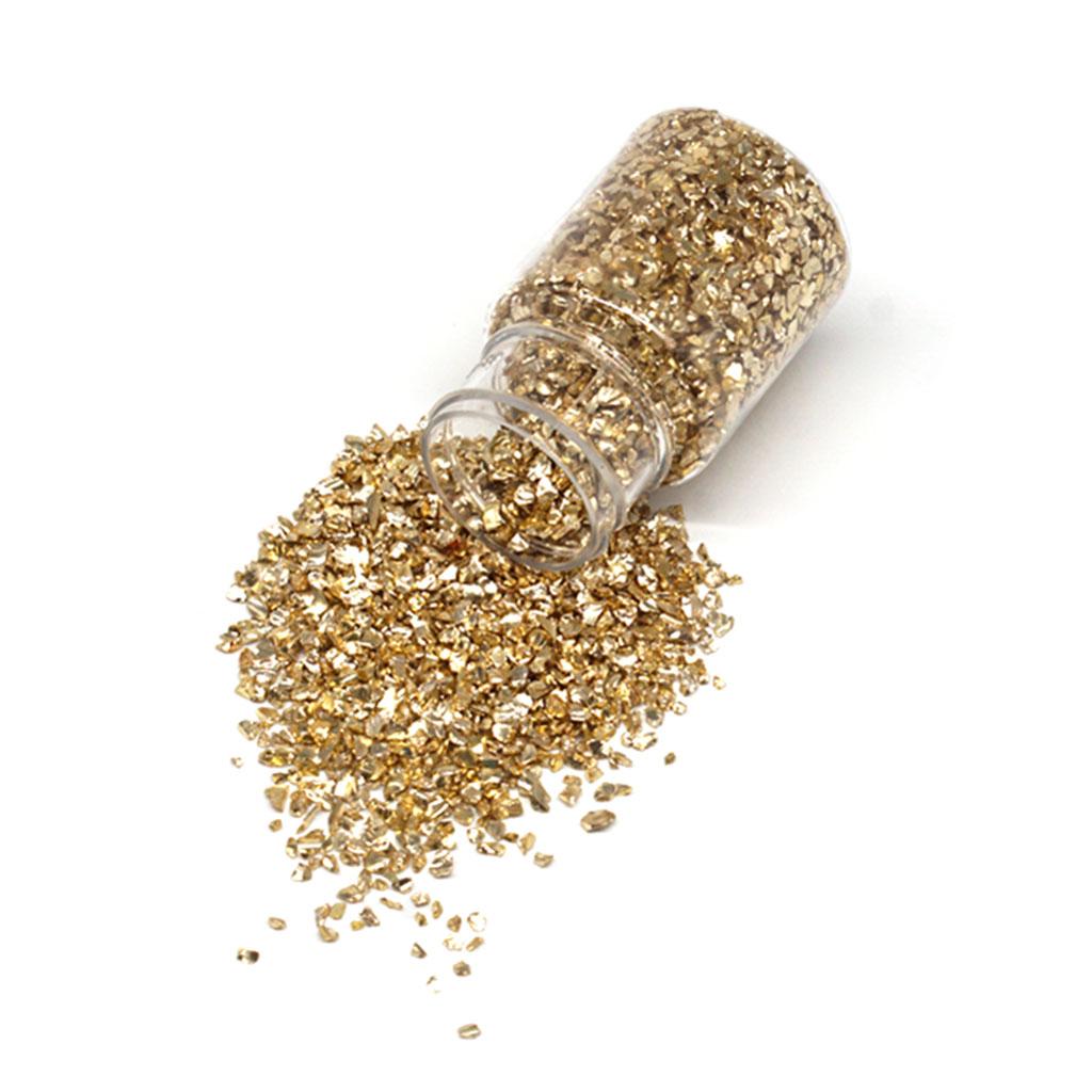 

35 г/бутылка Металлические дробленые камни, сломанные металлические части для поделок своими руками, изготовления ювелирных изделий, крупные блестящие нерегулярные металлические чипсы золотой