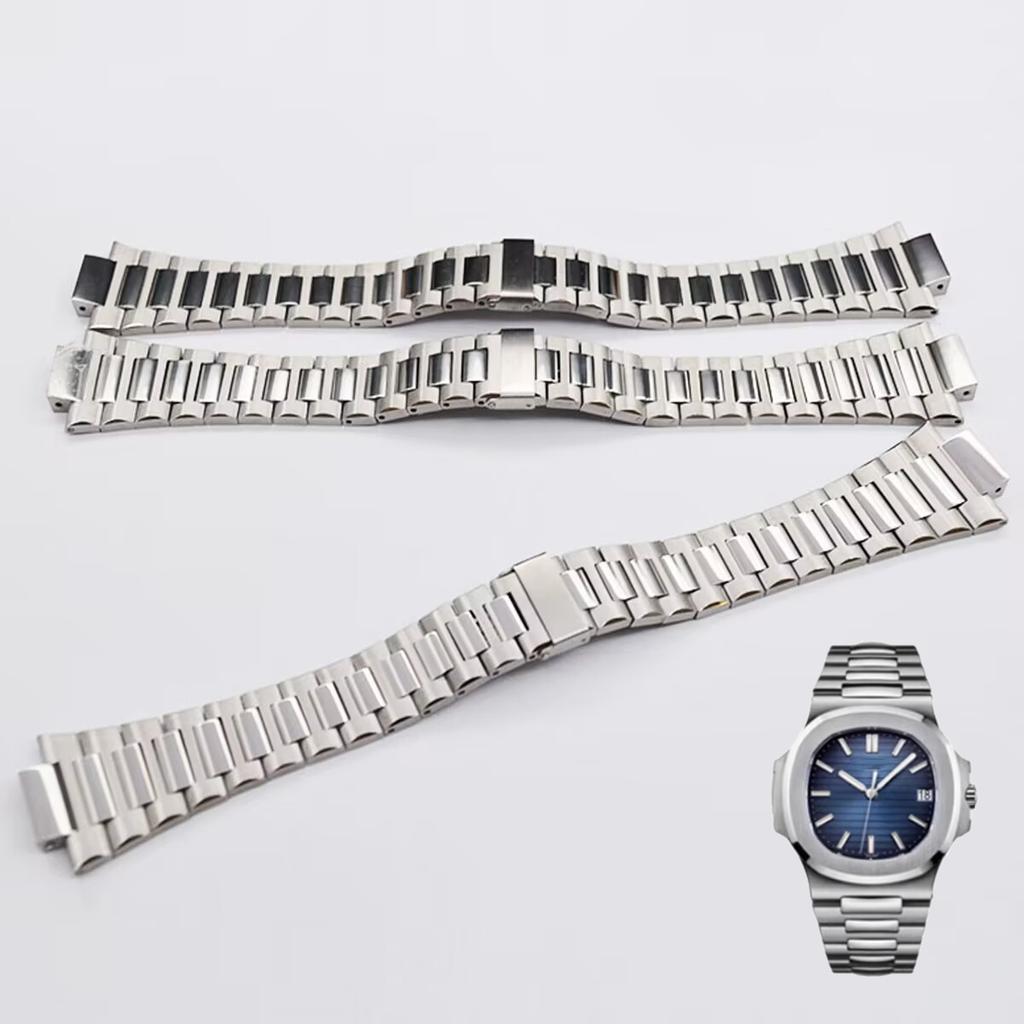 Cinturino per Patek Philippe Nautilus 5711/5726 cinturino per orologio in acciaio fino da uomo cinturino in acciaio inossidabile convesso accessori per orologio 25mm