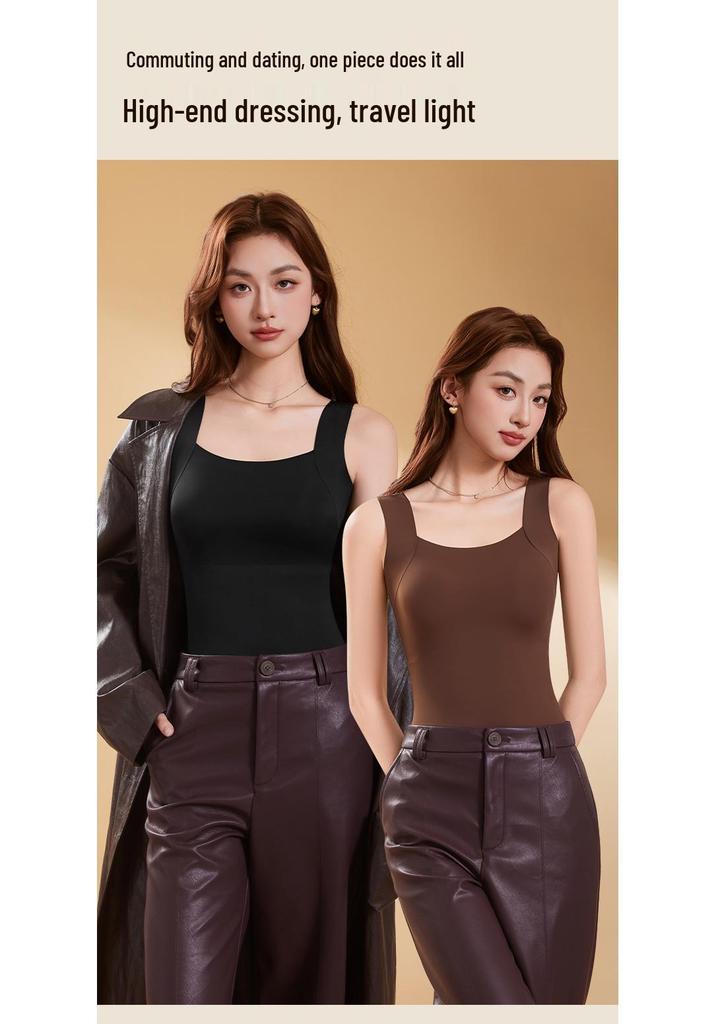 Seamless Plus Size Wide Shoulder Concealer Bra Vest with Beautiful Back Design for Women