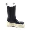 Excellent BOTTEGAVENETA Short Boots Tire Chelsea Boots  Black White Leather 38 Used