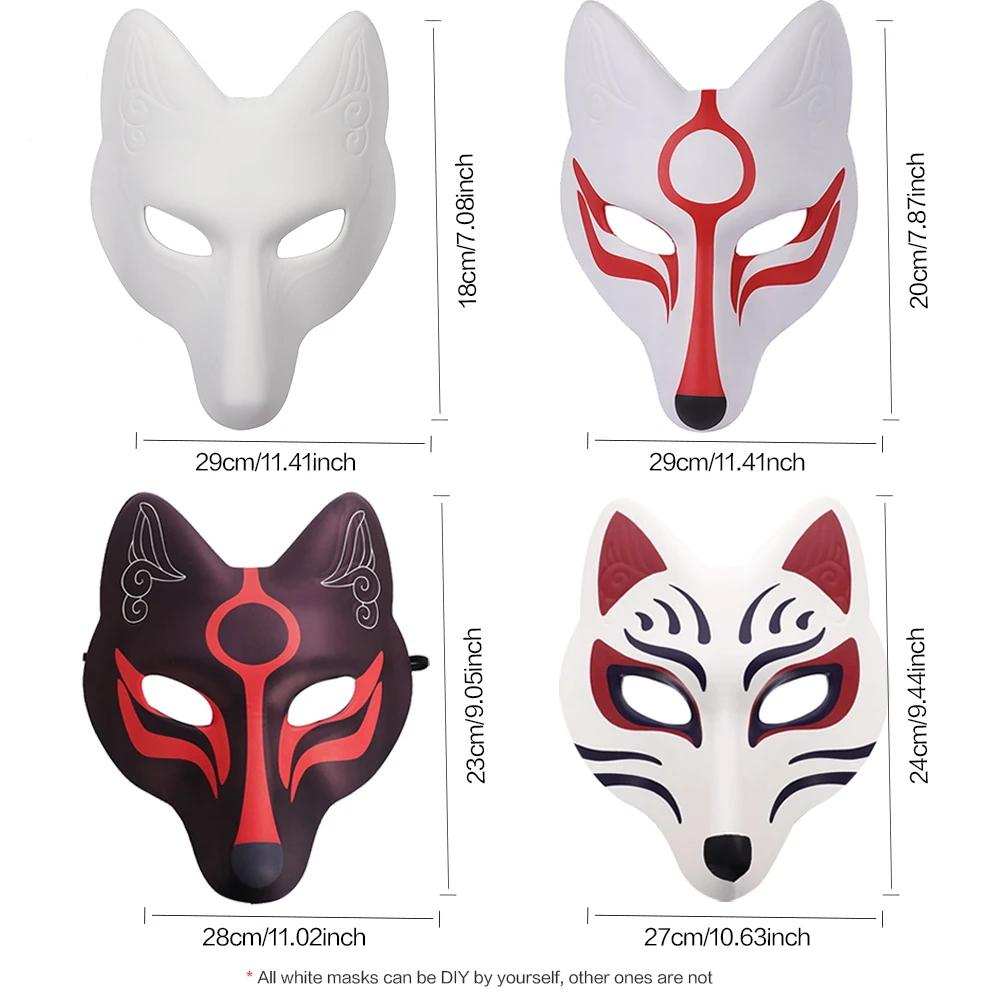 Diy Hand-Painted Mask Blank White Paper Mask Halloween Costume Accessory Cosplay Cosplay Mask For Fox-Themed Events Halloween