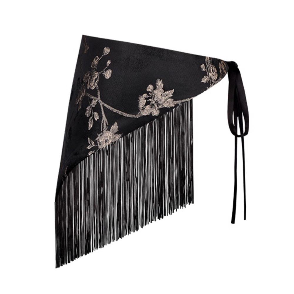 Retro Tassel Triangle Waistband Women Wide Waist Belt Embroidered Printed Corset Belt Shirt Dress Belt Coat Decor Accessories