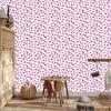 Heart Wallpaper White, Powder Pink and Purple 50x1000