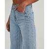 Neue Damen Vintage Gewaschene Gerade Bein Jeans, Lockere Passform Breite Beine Bodenlange Denim Hosen für Lässige Streetwear