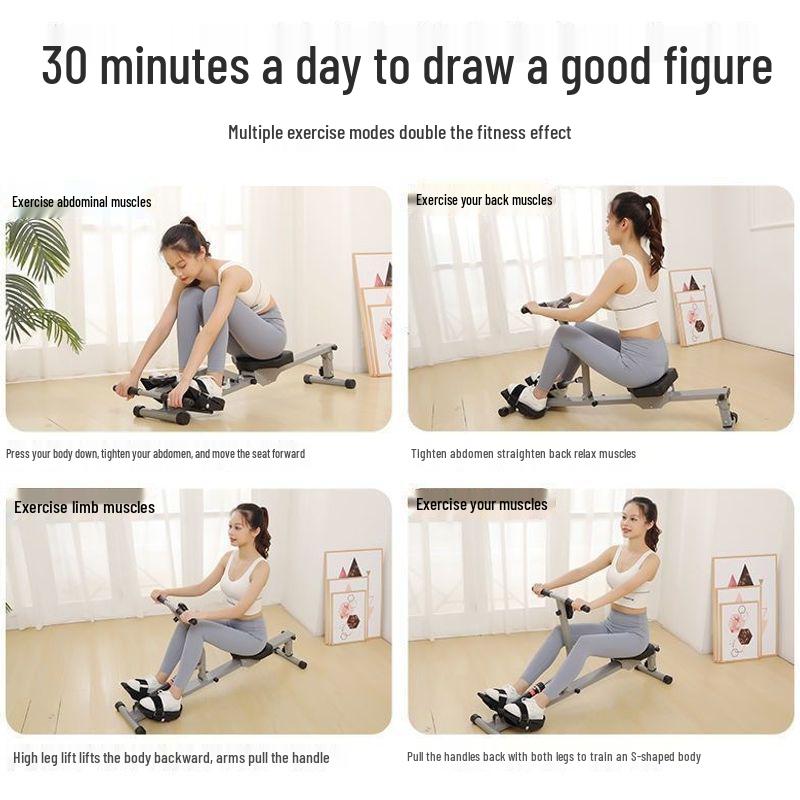 Magnetic Rowing Machine: Hydraulic, Water & Air Resistance Leg Strength Trainer for Family Fitness