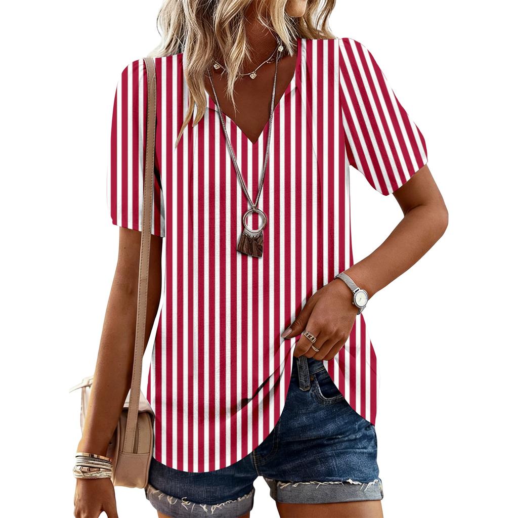 Women's Fashion Casual Striped Print Top