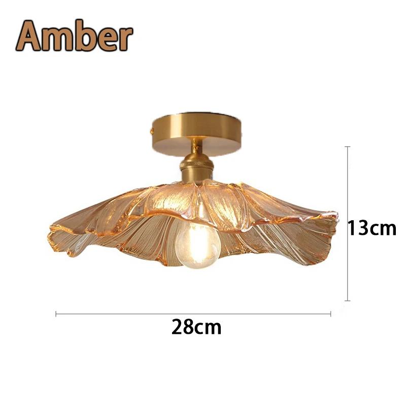 2026 LED Vintage Flower Glass Ceiling Lamps Hallway Corridor Light Warm Light Retro Living Room Interior Decor Lighting HOT