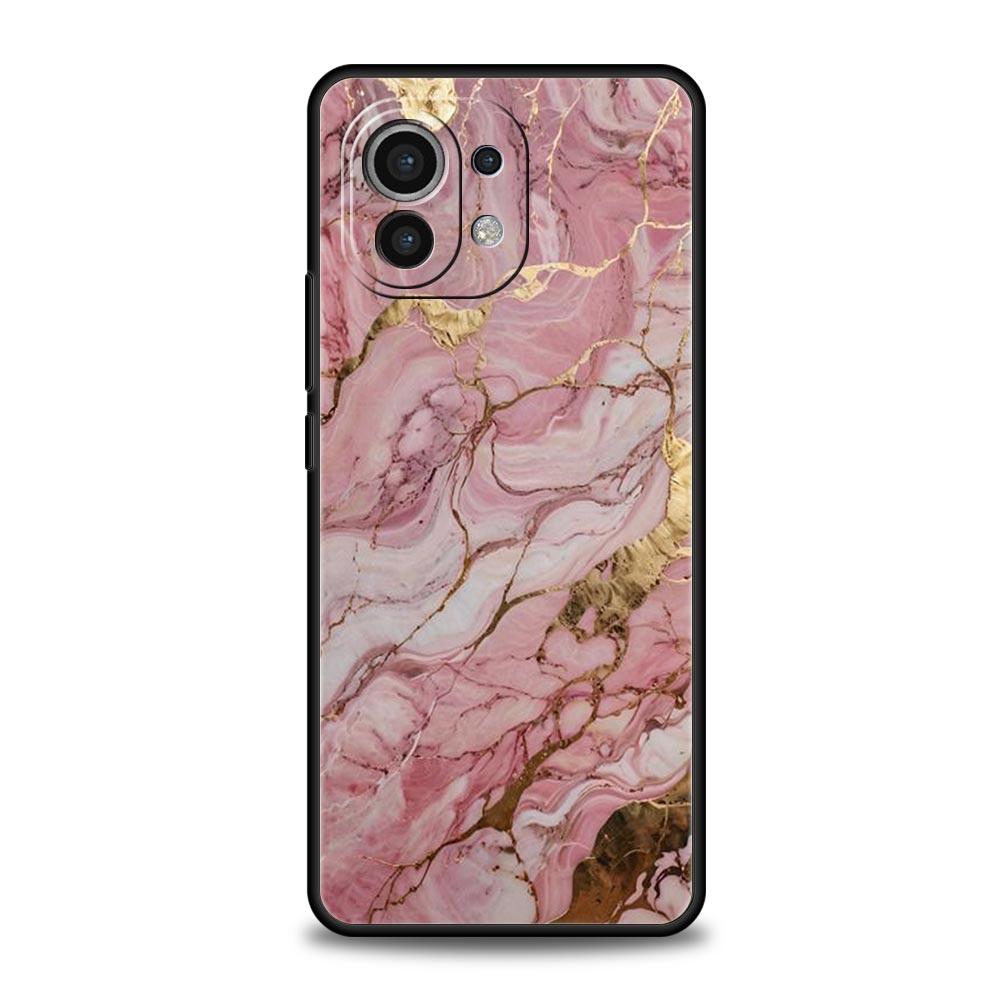 Fashion Gold Pink Marble Phone Case For Xiaomi Mi 17 15T 15 14 14T 13T 12T Pro 12 13 Lite 5G 11T Poco X6 X7 X5 Pro Soft Cover