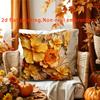 2D Flat - 1pc Autumn Floral Print Decorative Pillow Cover, Autumn Short Plush Pillow Cover, 45 X 45 Cm (17.7 X 17.7 Inches), Pillow Insert Not Include