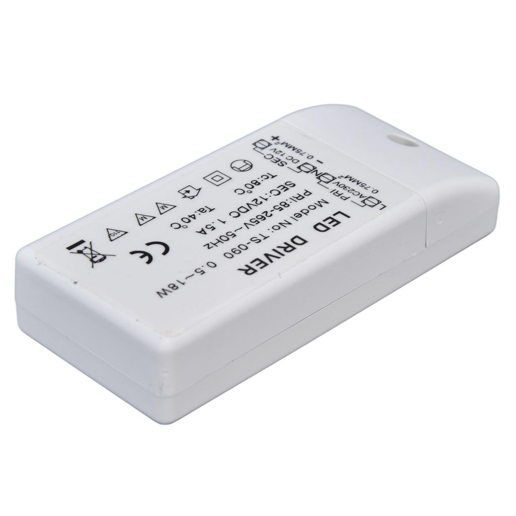 LED Transformer 18W 12VDC 1.5A Constant Current LED Driver for Cabinet Light DIY Lamp AC 85‑265V