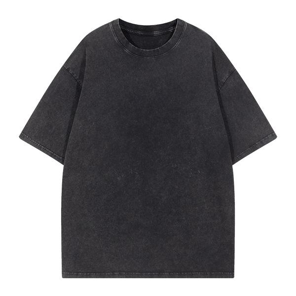 

Мужская винтажная хлопковая футболка с коротким рукавом и круглым вырезом, с эффектом потертости - Дизайн «Жареная снежинка» M