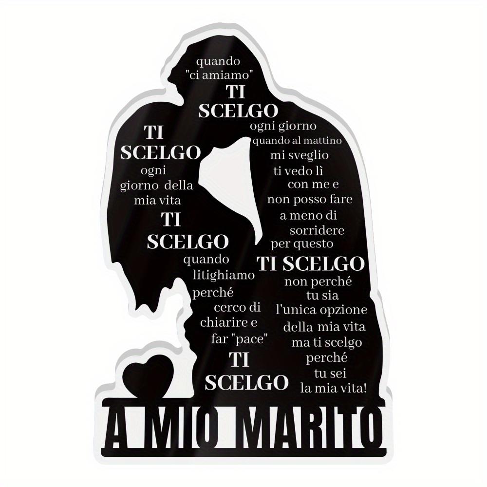 Putuo Decor 1pc Italian Acrylic Sign Table Decor, 'to My Husband, I Choose You Every Day of My Life, ' Desktop Decoration for Home Farmhouse Living