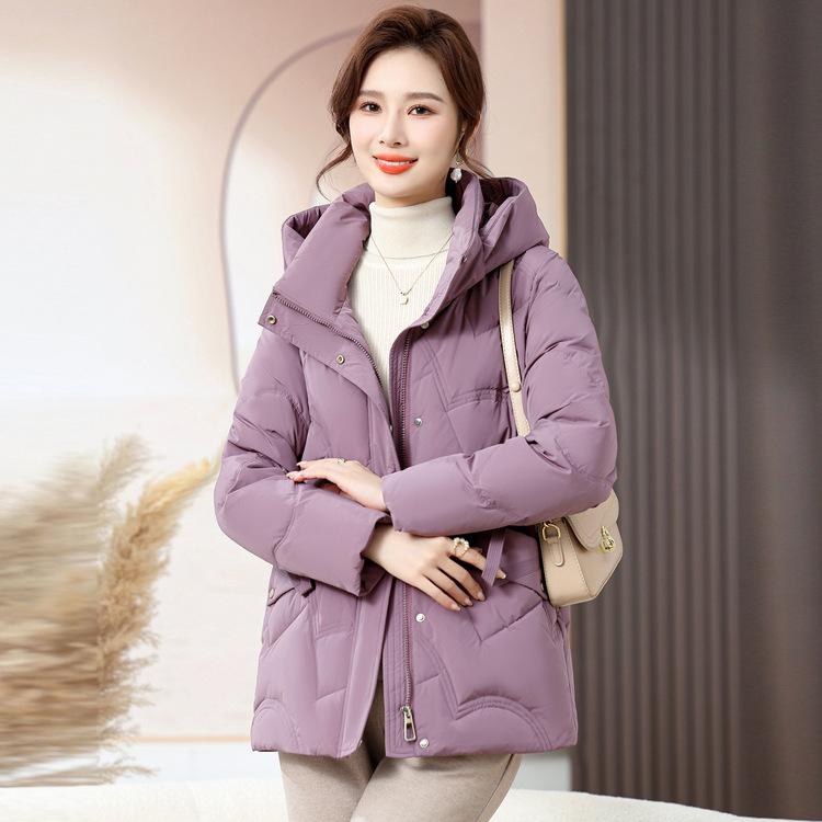 

Mom Winter Cotton-padded Jacket Short Foreign Fashion Coat New Cotton-padded Jacket Middle-aged and Elderly Women Winter Down Cotton-padded Jacket L