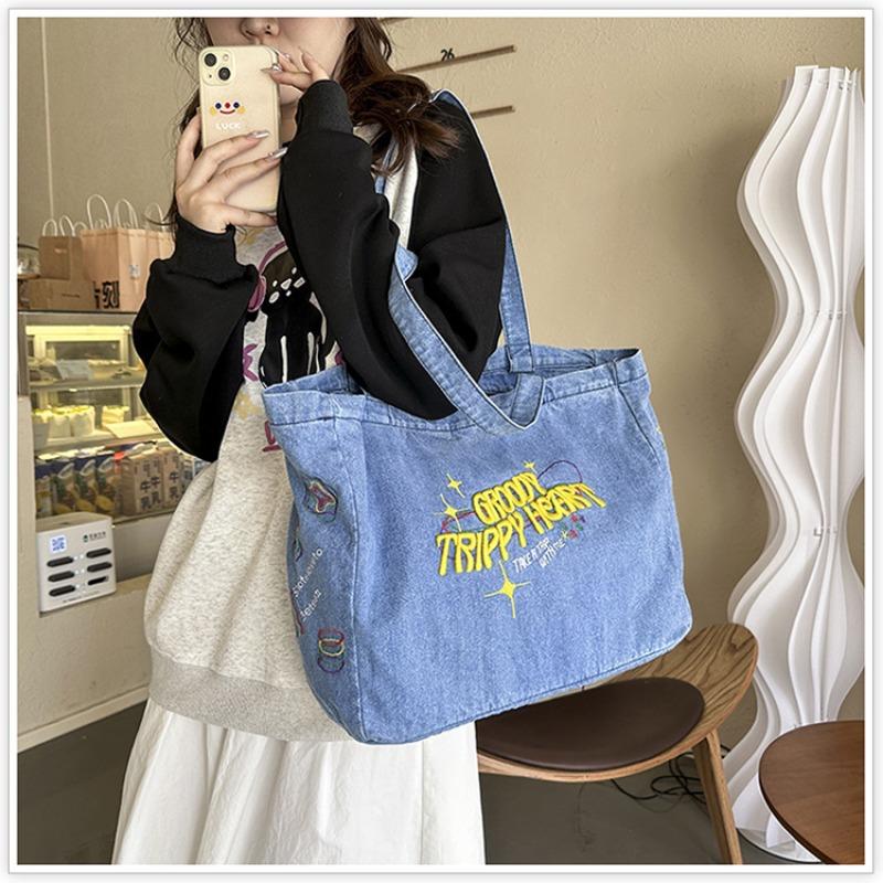 New Fashion Denim Bag Ladies Casual Shoulder Bag Large Capacity Versatile Tote Bag