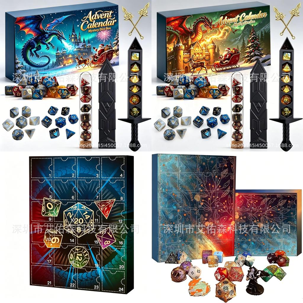 Dungeons And Dragons Dice Vacation Advent Calendar With Mystery Polyhedral Dice For Collectors And Giftgiving