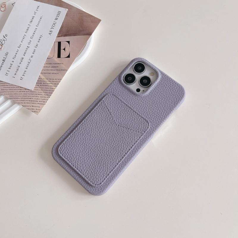 Luxury Solid Color Wallet Card Slot Hard PC Shockproof Phone Case For iPhone 16 Pro Max 14 11 12 13 15 Pro Max Bumper Back Cover