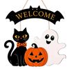 Halloween Hanging Sign for Porch Entryway - Outdoor Fall Decor for Patio and Yard